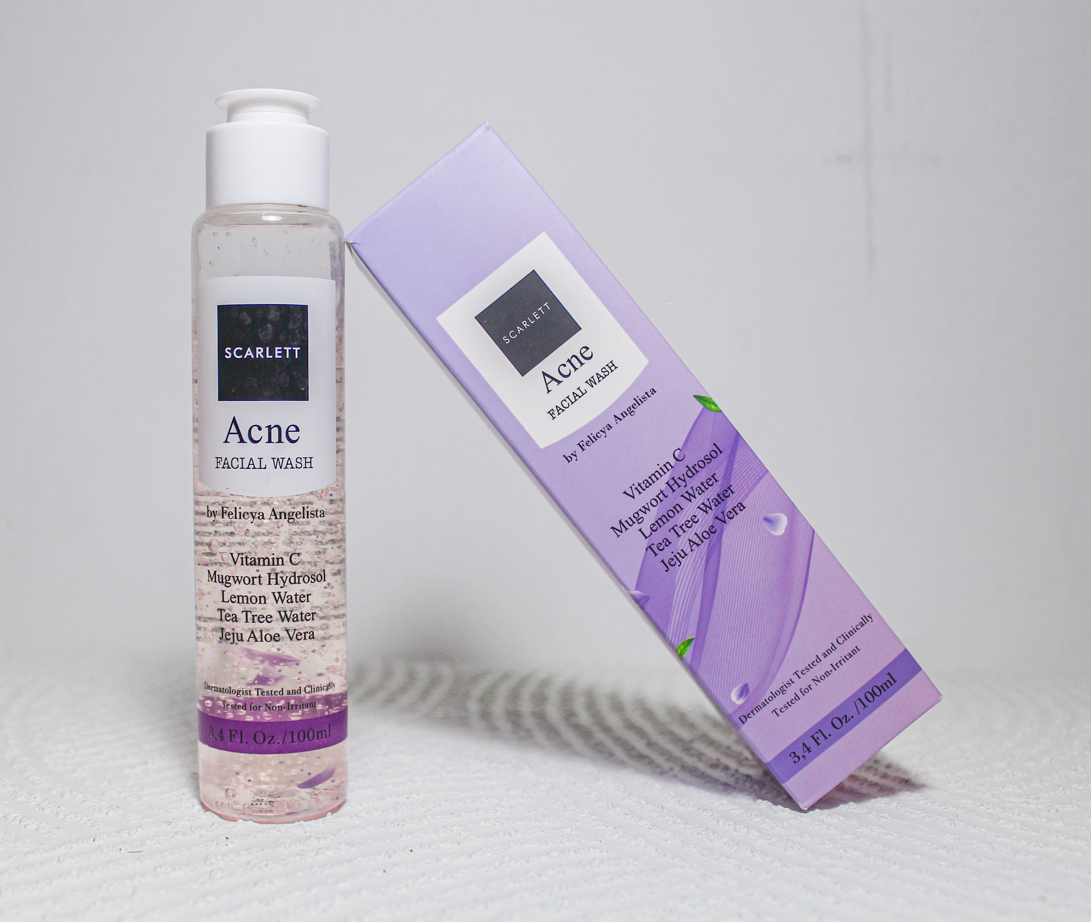 review scarlett acne facial wash